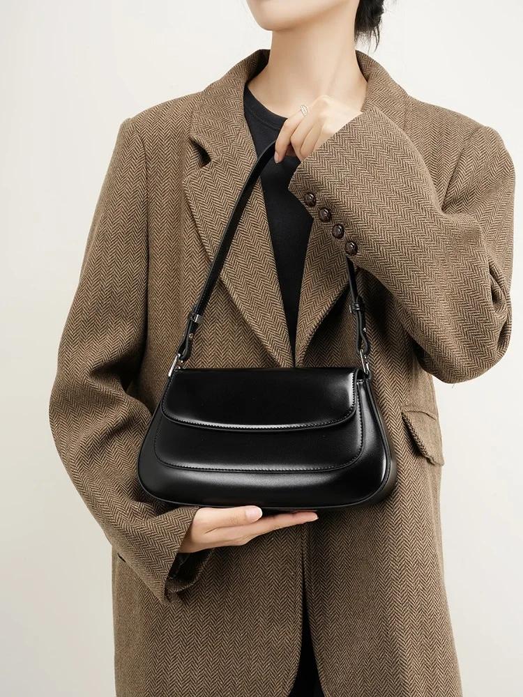 Sac à bandoulière en cuir véritable pour femmes, sac à bandoulière quotidien pour dames, sac de sell
