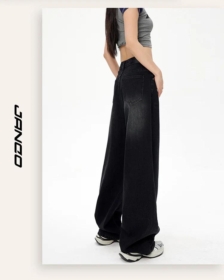 Lady RetroY2K Style taille haute jean pantalon femmes mode jambe droite Denim pantalon filles chaude