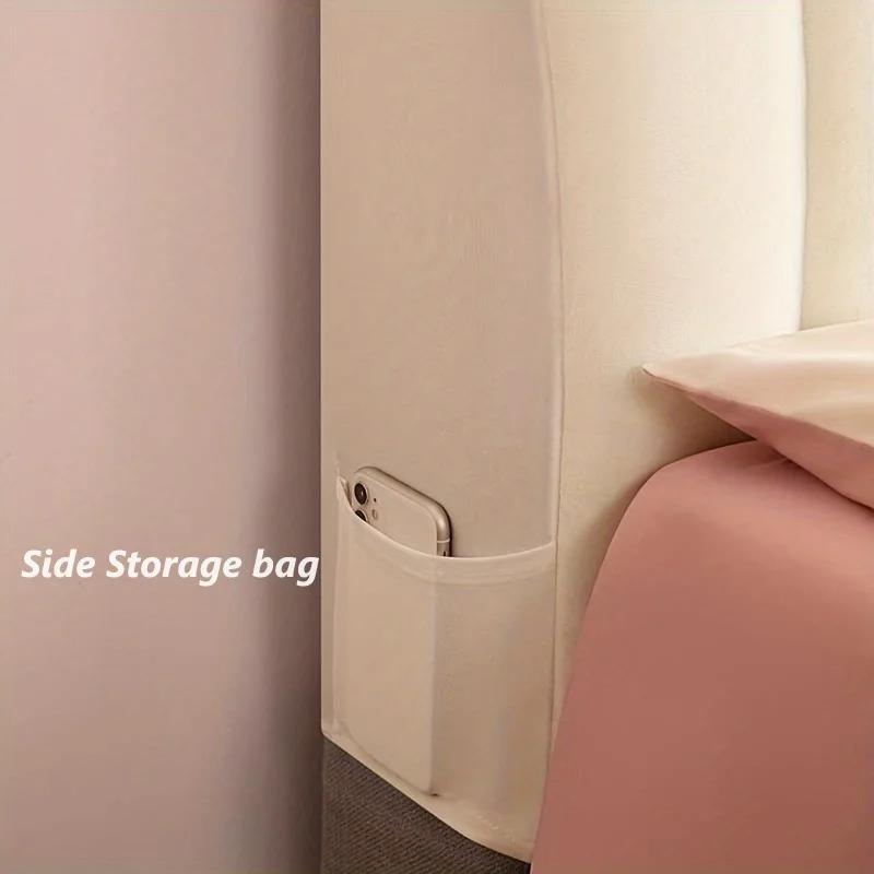 Housse de tête de lit matelassée en peluche courte de haute qualité, couvre-tête de lit de luxe en v