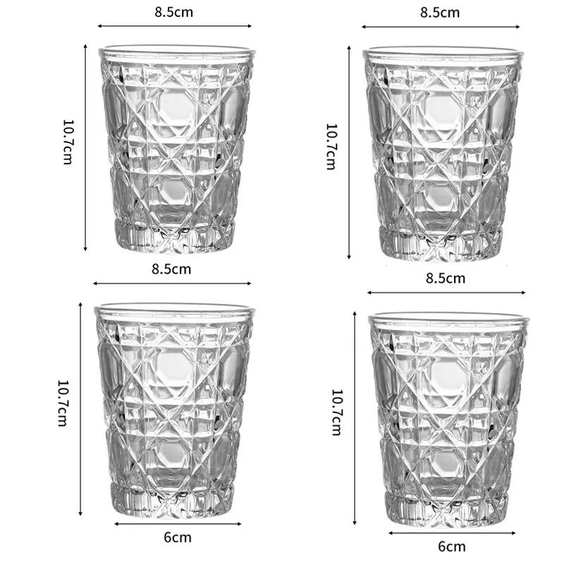 Ensemble de verres pour boire des tasses à whisky domestiques, 10,5 oz, peinture diamant, verre à vi