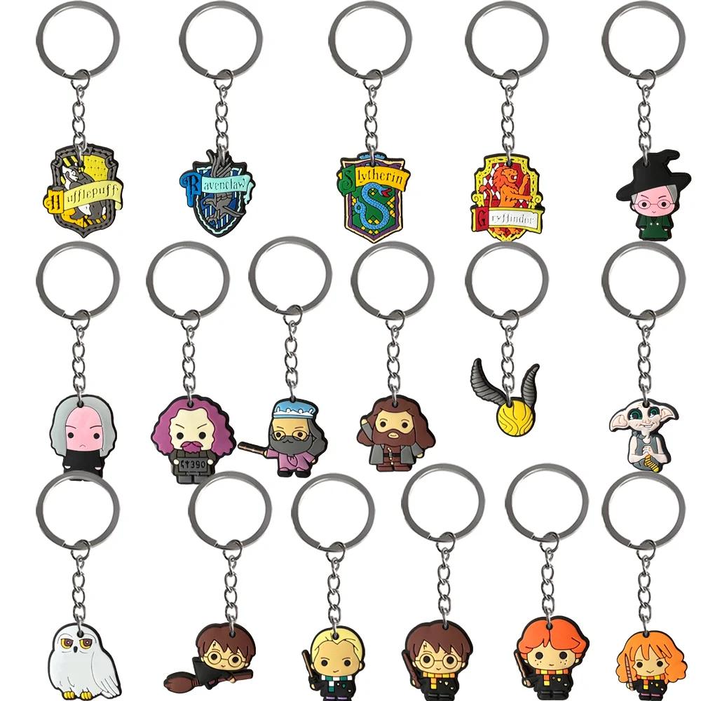 Lot de 17 porte-clés anime Harry Potter, joli porte-clés, ornement, pendentif de voiture, cadeaux po