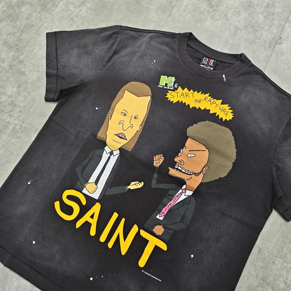 Yao mode Saint de Michael 25SS t-shirt décontracté hommes hauts vêtements surdimensionné Vintage amp