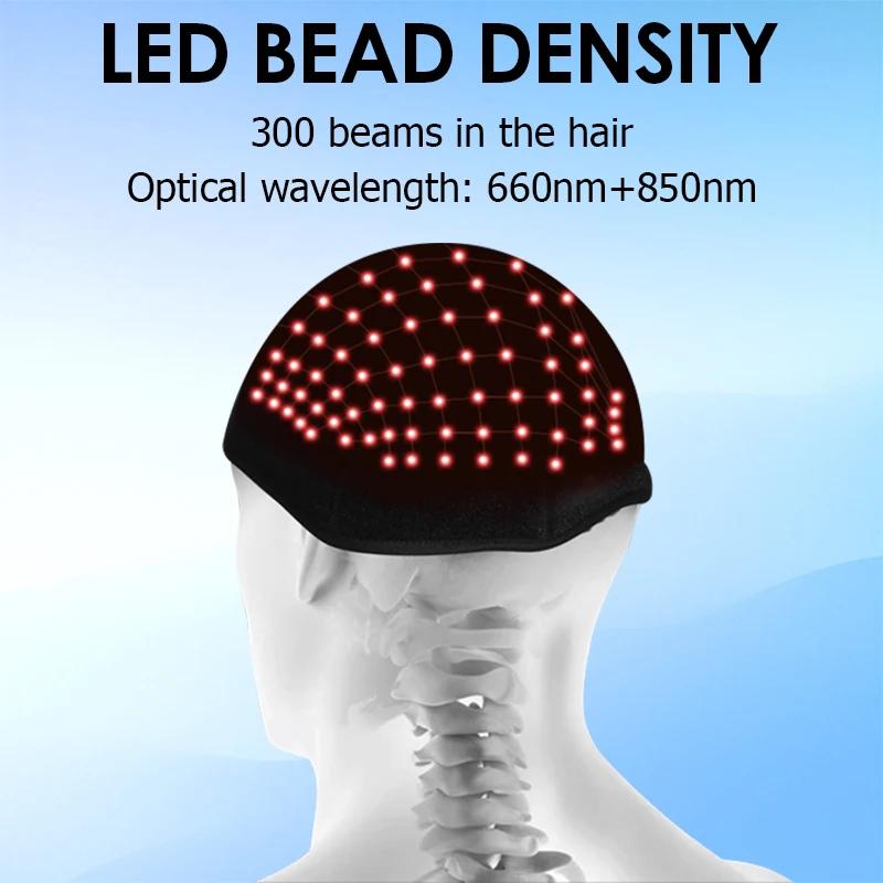 Casque de thérapie par lumière rouge et infrarouge proche KEMOKO pour la croissance des cheveux, 660