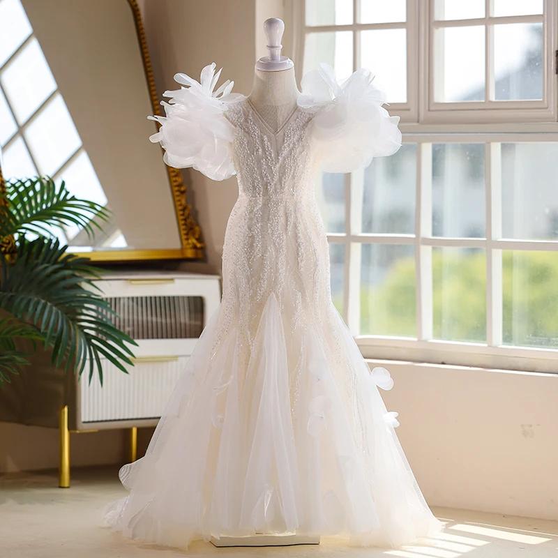 Robe de soirée d'anniversaire pour filles, robe de soirée formelle pour enfants, robe de bal de spec