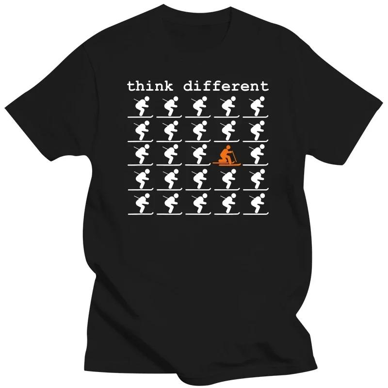 T-shirt de ski unisexe à manches courtes, Think Different, Telemark Ski, Free your Heel, Top Quality