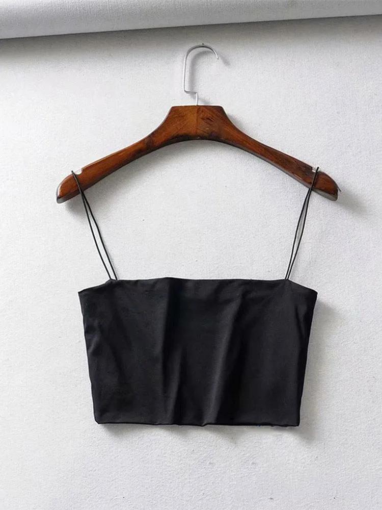 Haut court en coton élastique pour femmes, Camis Sexy, sans manches, débardeur court, Bar, été 2022