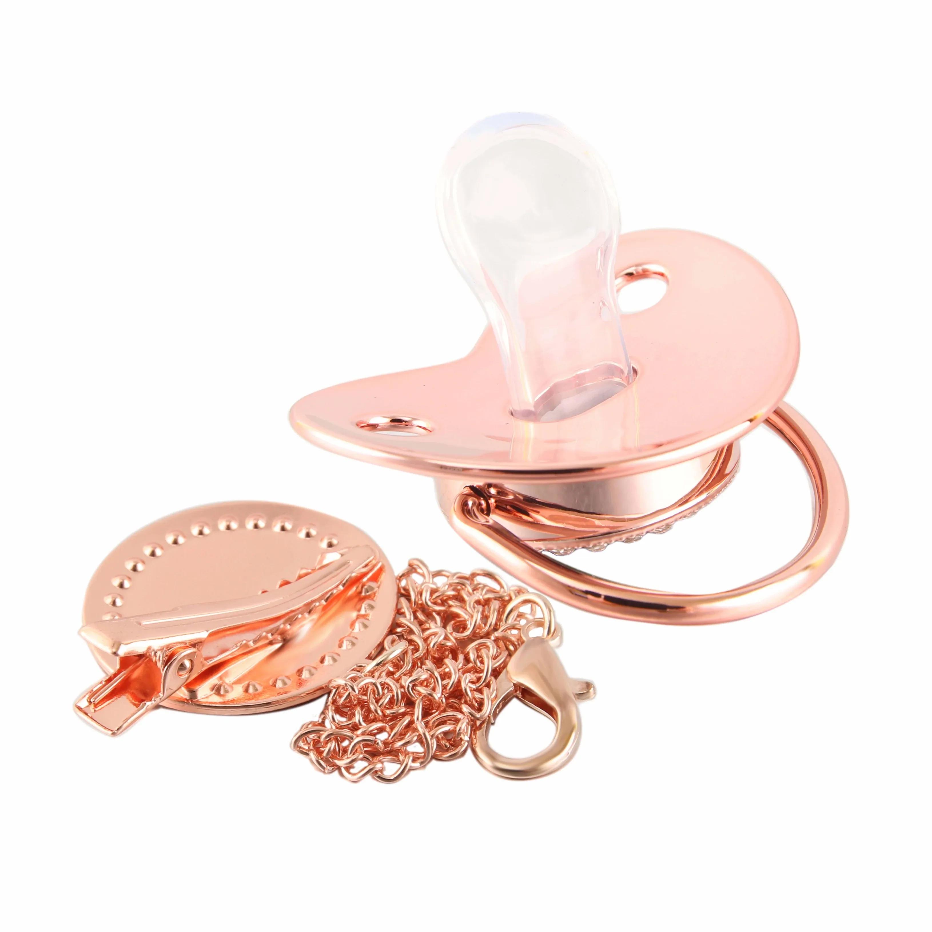 26 lettres bébé attache-sucette or Rose Bling porte-sucette Silicone sucette mamelon factice bébé do