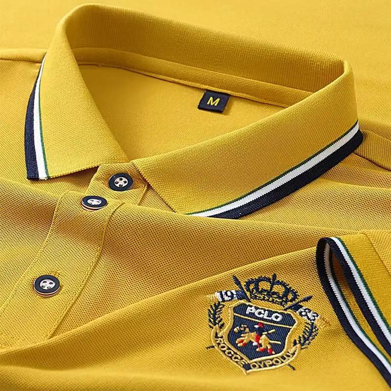 Polo brodé d'été pour hommes, T-Shirt à manches courtes, Design à revers, respirant, léger, Streetwe