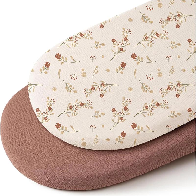 Drap-housse de berceau pour bébé, 2 pièces, housse de matelas à langer pour nouveau-né, imprimé soli