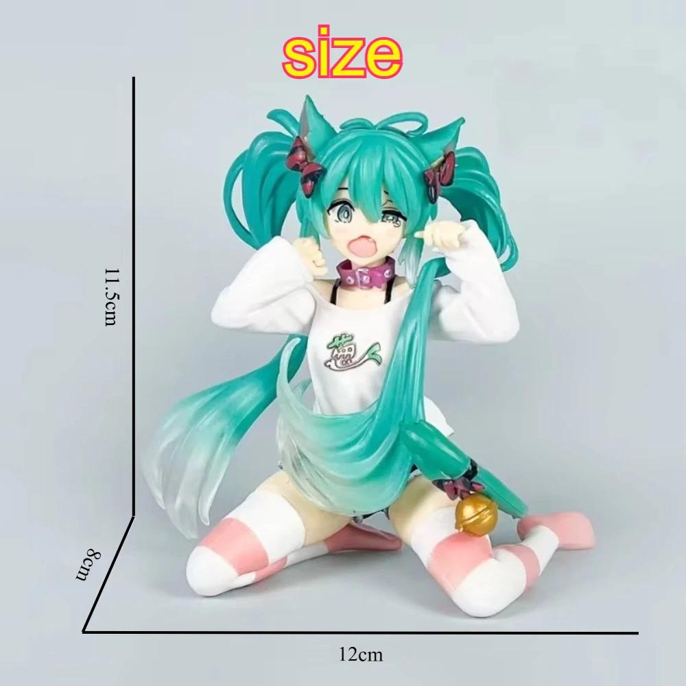 Hatsune Miku bureau figurine mignonne 11 cm Neko T-Shirt Ver. Figurine d'anime Kawaii fille modèle j