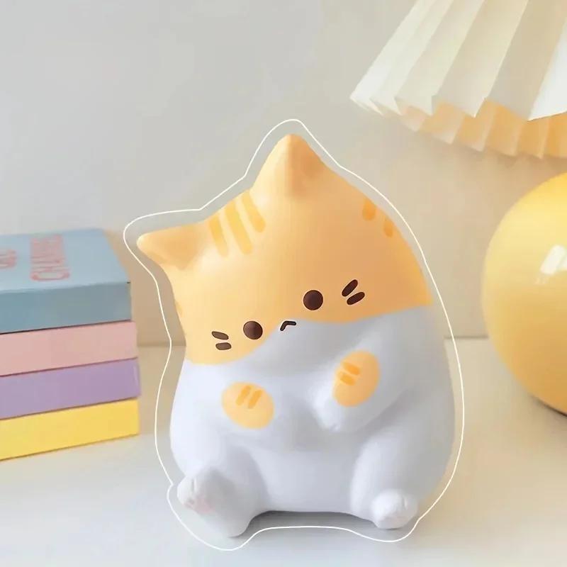 Jouets à presser en forme de chat de dessin animé pour enfants et adultes, 1 pièce, balles à rebond 
