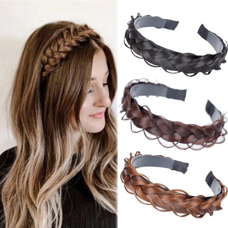 Perruque synthétique tressée torsadée pour femmes, bandes de cheveux, tresses à la mode, accessoires