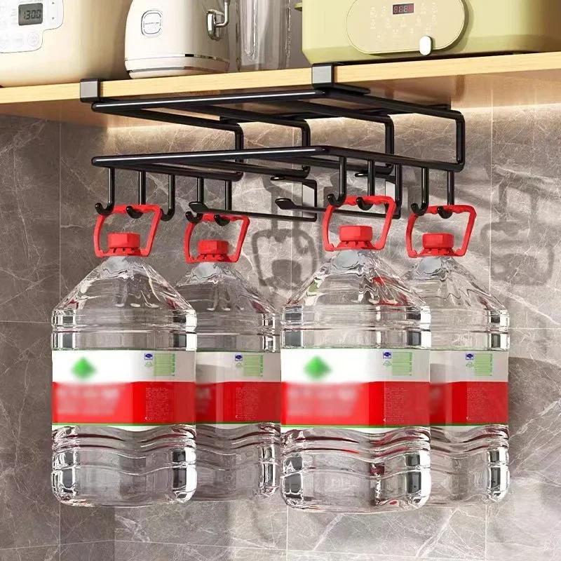 JUSTINLAU Étagère de rangement suspendue en acier inoxydable pour cuisine avec crochets pour essuie-