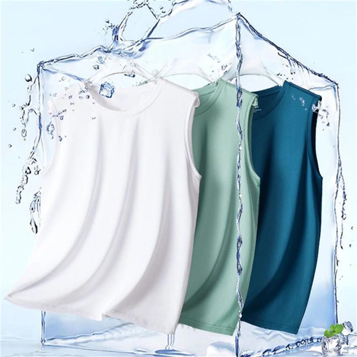 Débardeur sans manches décontracté de couleur unie pour hommes, col rond, gilet respirant, séchage d