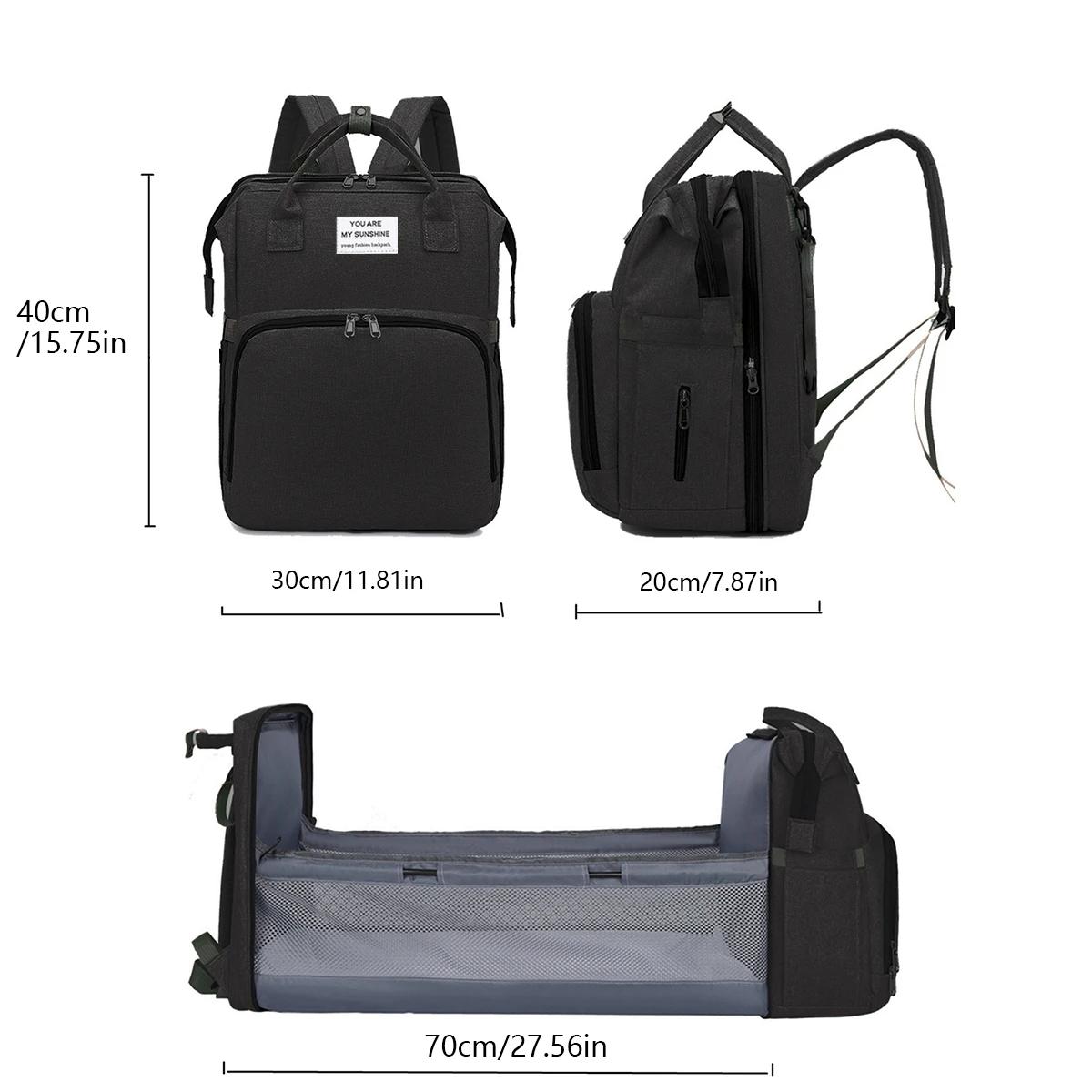 Sac à couches de lit pliable avec station à langer, poche isolée et grande capacité, sac multifoncti