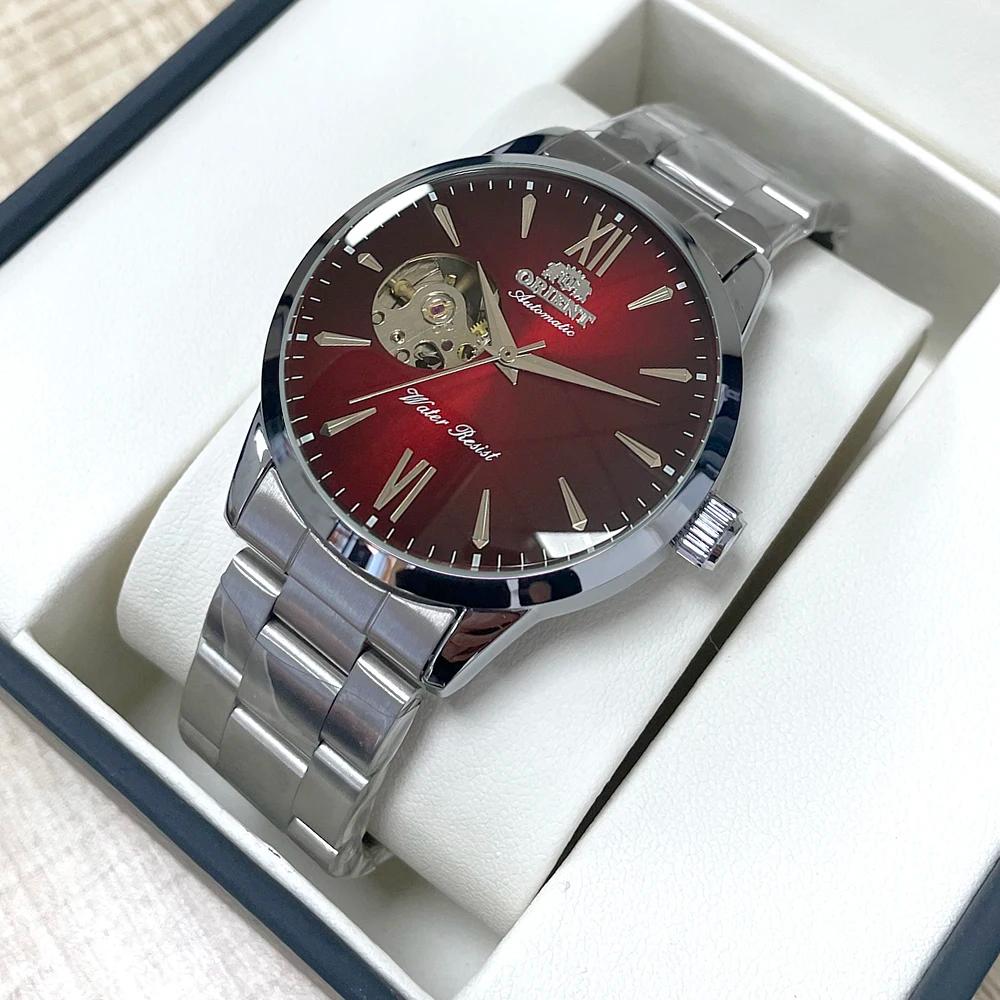 Orient – montre automatique à cœur ouvert pour hommes, cadran bleu, bracelet en acier inoxydable, te
