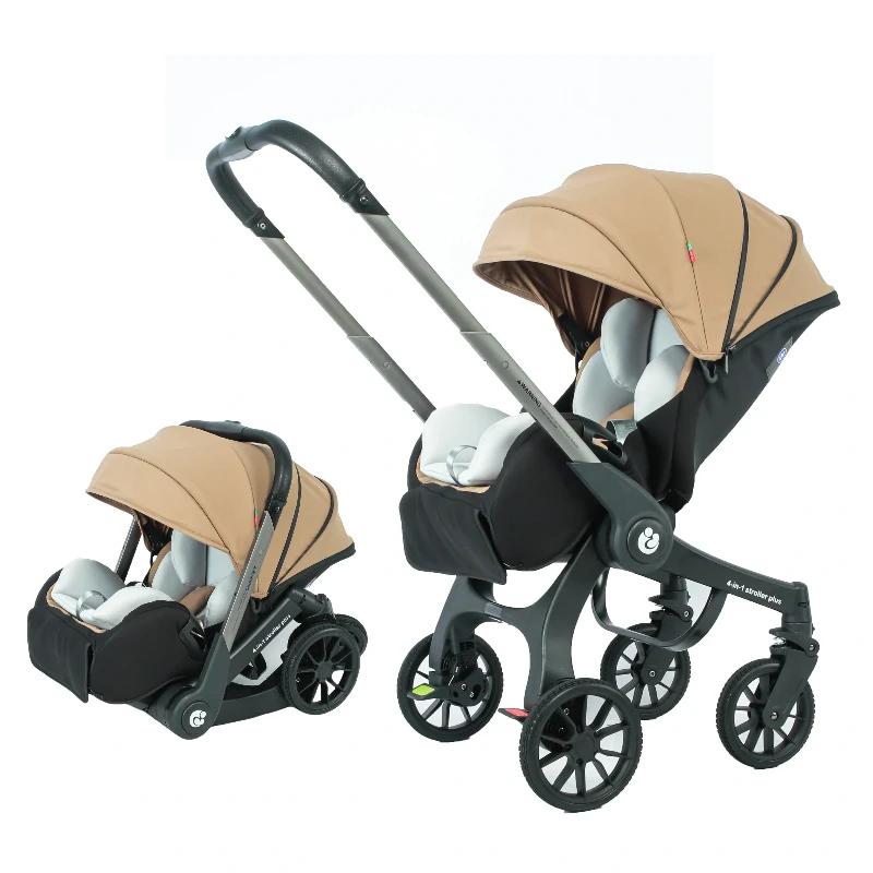Poussette 4en1 multifonctionnelle pliable UE en stock - Combiné siège auto landau portable bébé 3en1