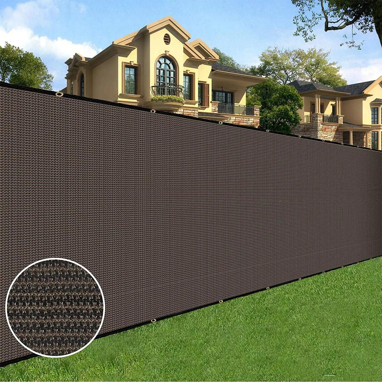 Filet d'ombrage en maille marron pour clôture de Patio Screen-160GSM, tissu en maille pour pare-bris