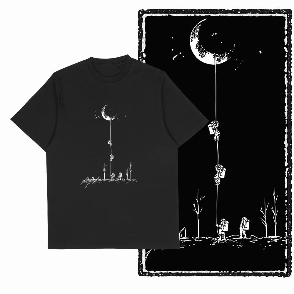 Coolmind SA 100% coton Spaceman astronaute graphique t-shirt pour hommes Cool lune imprimer grande t