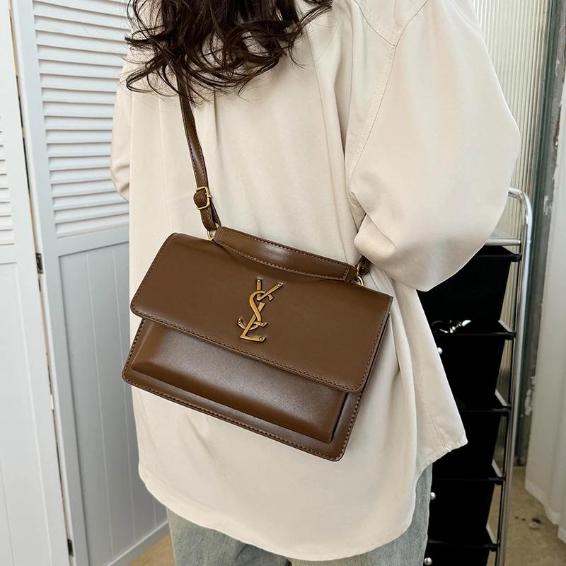 Sac Messager Femme de Marque de Luxe, Sac à Langer Élégant en Cuir, Design Minimaliste Grande Capaci
