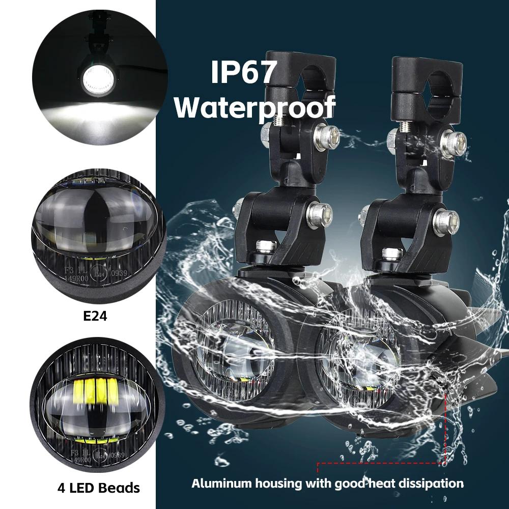 Phare antibrouillard auxiliaire pour moto, lampe plus lumineuse, 40W, 6000K, compatible avec BMW Run