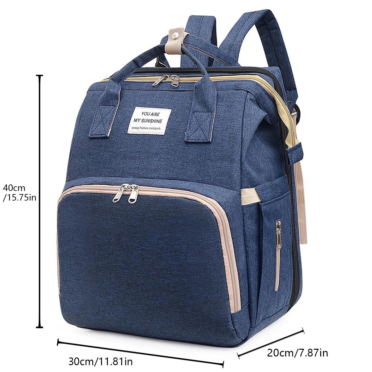 Sac à couches de lit pliable avec station à langer, poche isolée et grande capacité, sac multifoncti