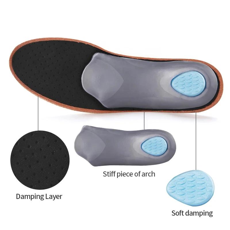 Semelles orthopédiques en cuir, Support de voûte plantaire, pieds plats, fasciite plantaire, coussin