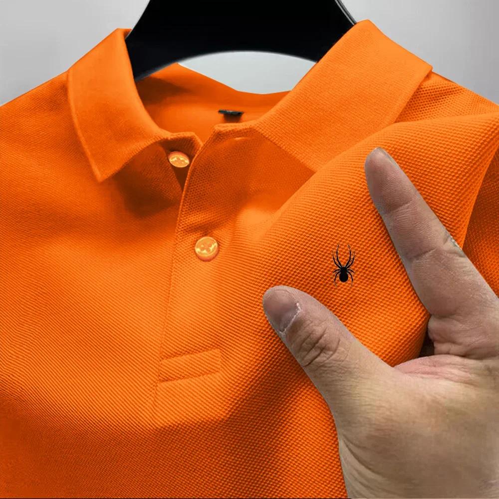 Polo décontracté respirant et confortable pour homme, couleur unie, haute qualité, manches courtes –