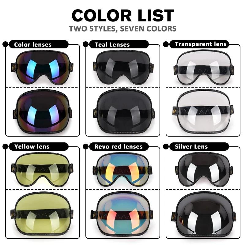 SOMAN – demi-casque de moto, rétro, visage ouvert, Vintage, bouclier à bulles, visière, lentille, lu