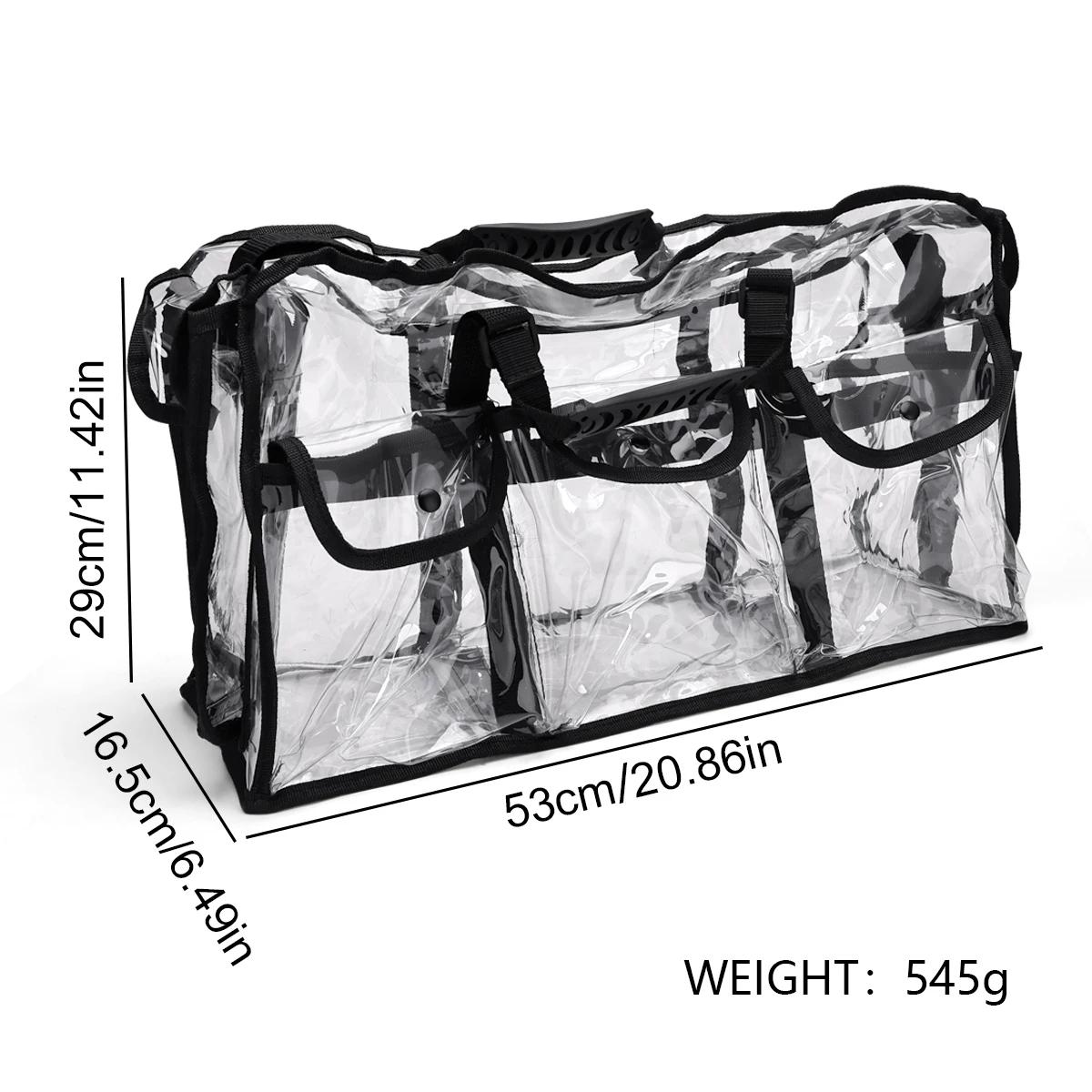 Sac de voyage transparent et étanche pour salon de coiffure, maquillage, outils de bain, accessoires