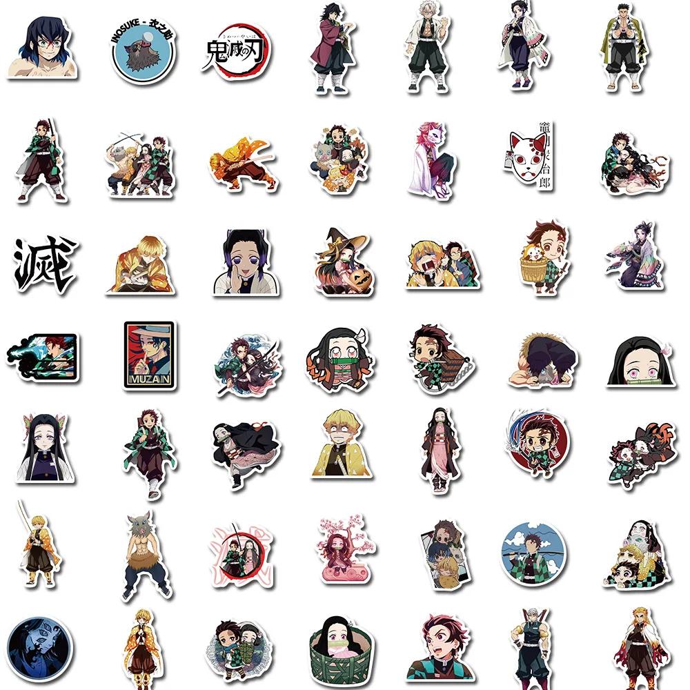 100/200 pièces dessin animé démon Slayer autocollants pour ordinateur portable valise Skateboard gui