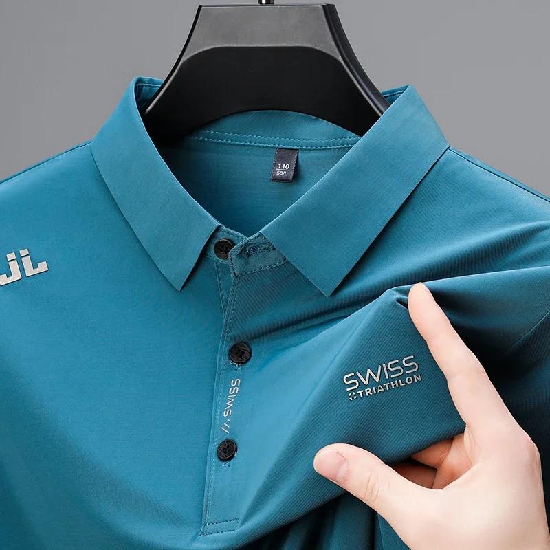 Chemise à manches courtes pour hommes, décontractée, avec Badge, Polo de couleur unie, à la mode, re