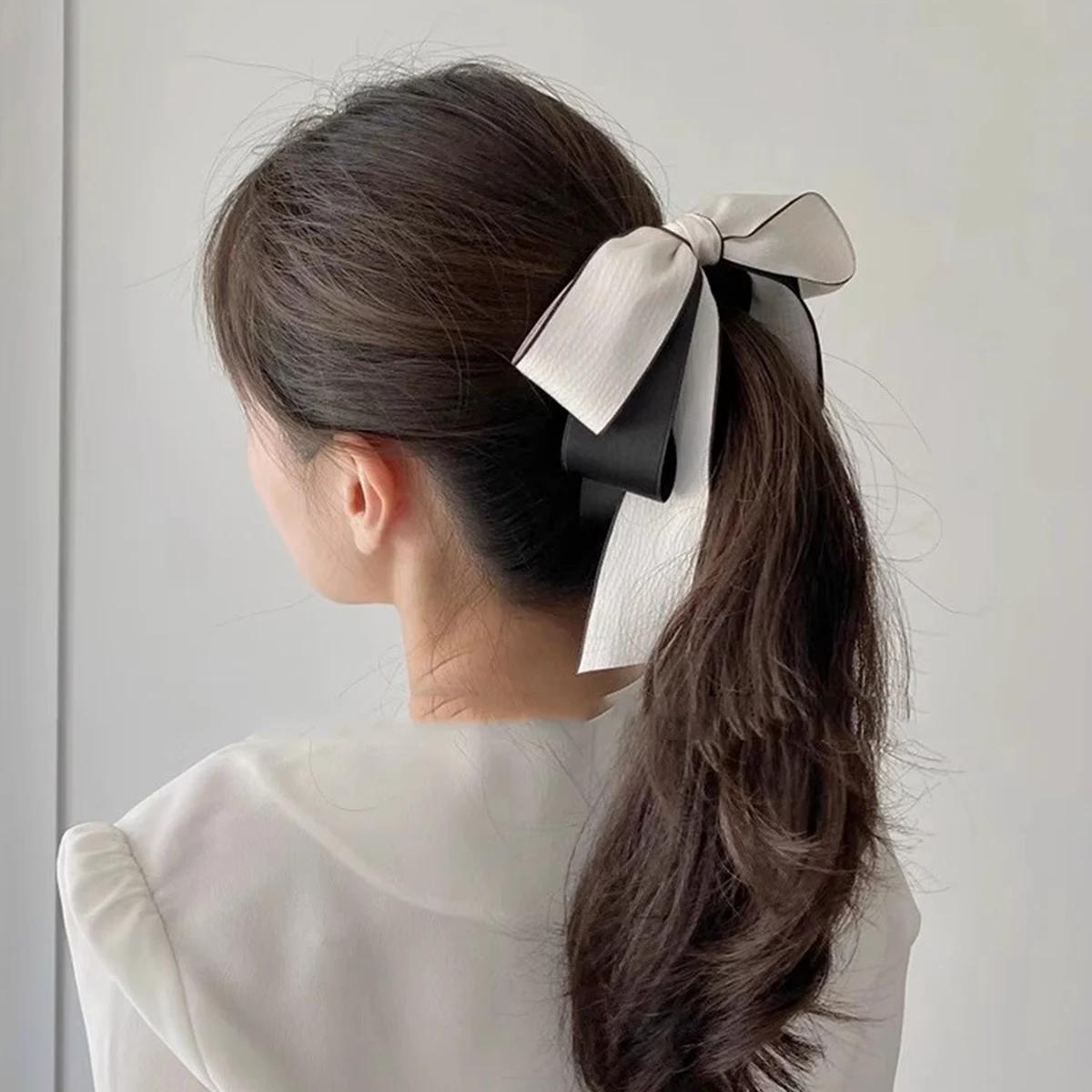 Lystrfac nouveau nœud Hairgrps cheveux griffe arc pinces à cheveux pour femmes filles arrière tête é
