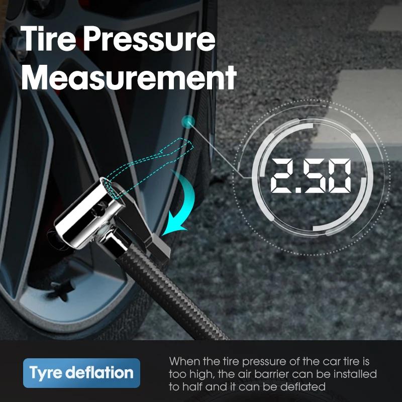 CARSUN Portable Automobile compresseur d'air numérique pompe de gonflage des pneus lampe à LED pompe