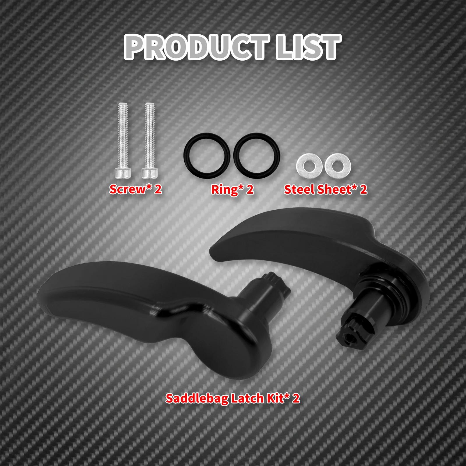 Kit de loquet de sacoche de moto, levier de levage de couvercle noir pour Harley Touring Road King S