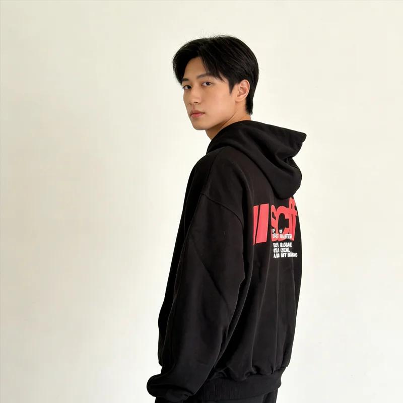 Sweat-shirts à capuche Street Style Hip Hop Vintage en coton de qualité, hauts décontractés amples p