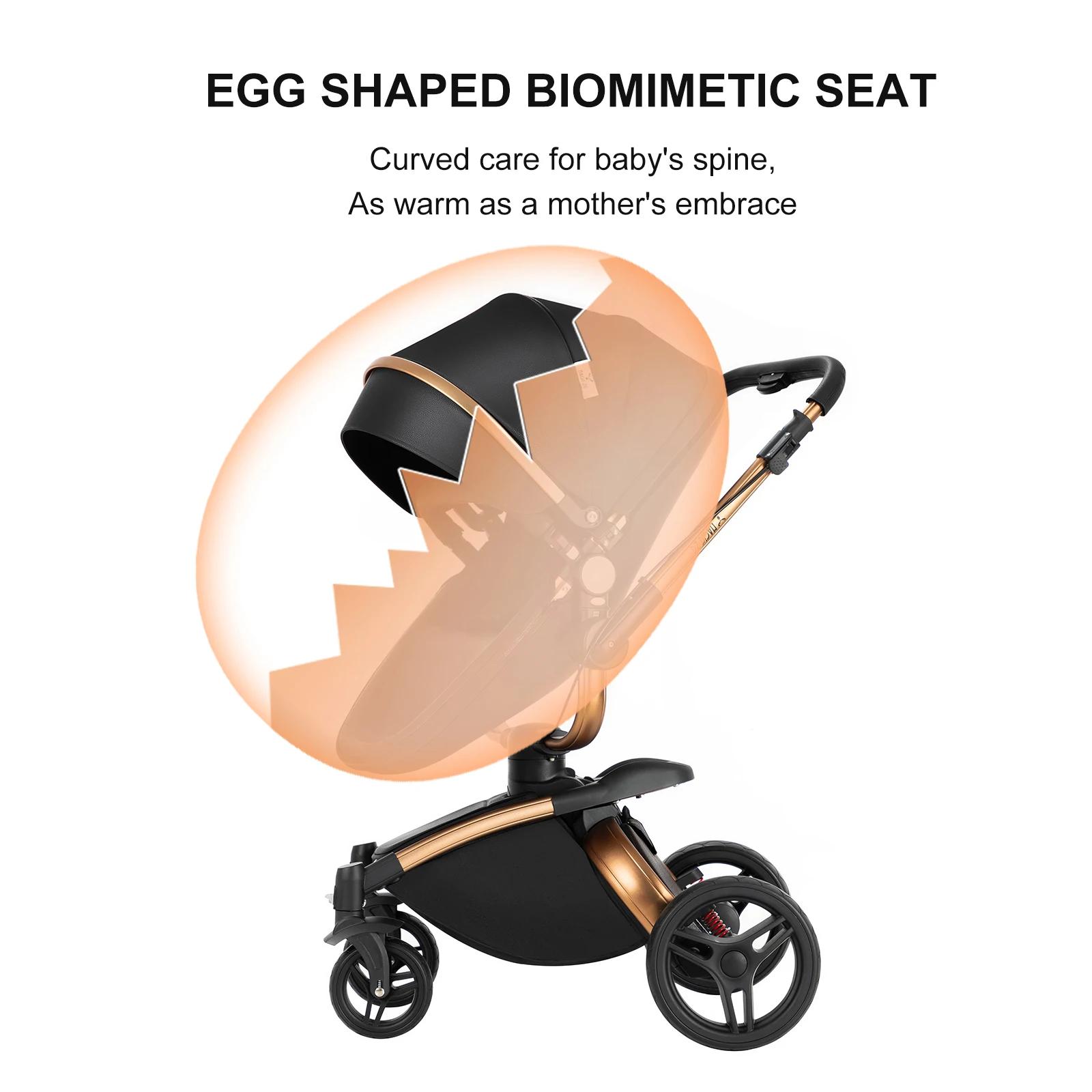 360 °   Poussette bébé 3 en 1 siège auto poussette Combo système de voyage poussettes haute paysage 