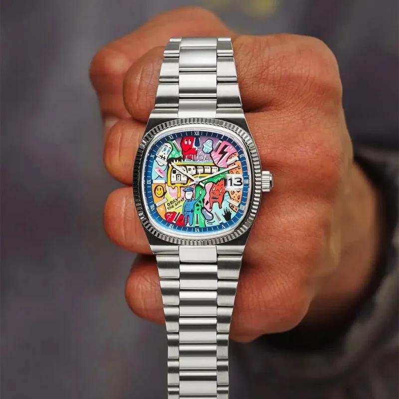 Montre carrée rétro pour homme, marque de luxe légère, cadeau authentique, nouvelle collection 2026,