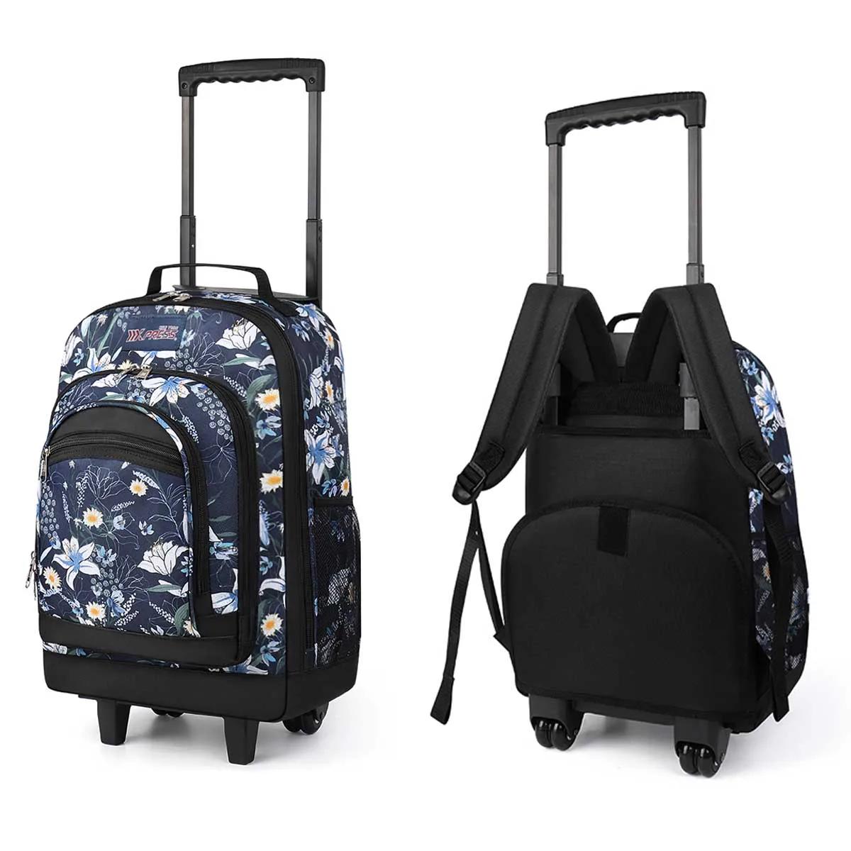 Sacs à dos roulants de grande capacité pour adultes, valise à roulettes, sac à roulettes, sac à dos 