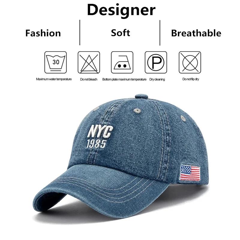 Mode NYC 1985 Broderie Denim Snapback Casquettes de Baseball Réglable En Plein Air Casual Adulte Lav