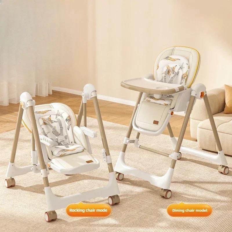 Chaise de salle à manger pliable 2 en 1 pour enfants, balançoire à bascule pour bébé, fauteuil de sa