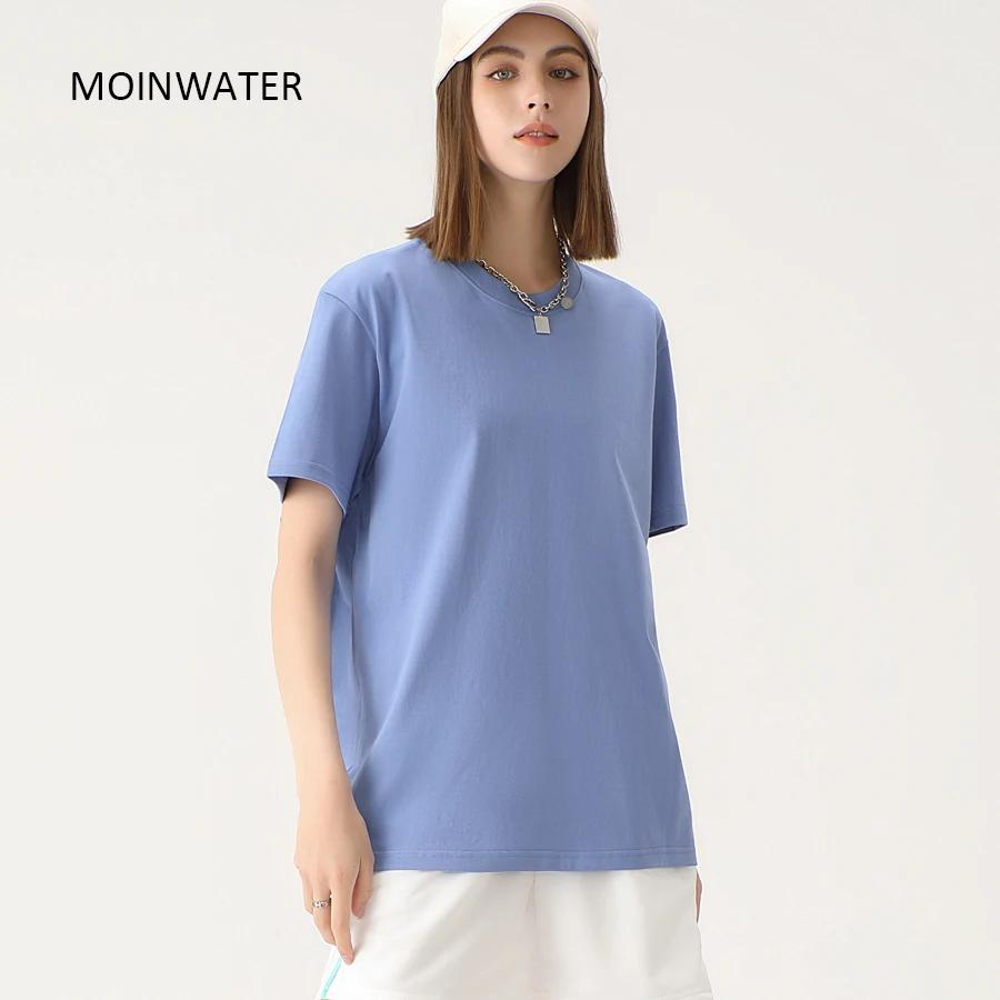WAVLATII nouvelles femmes solide coton t-shirts femme vert foncé surdimensionné décontracté doux t-s