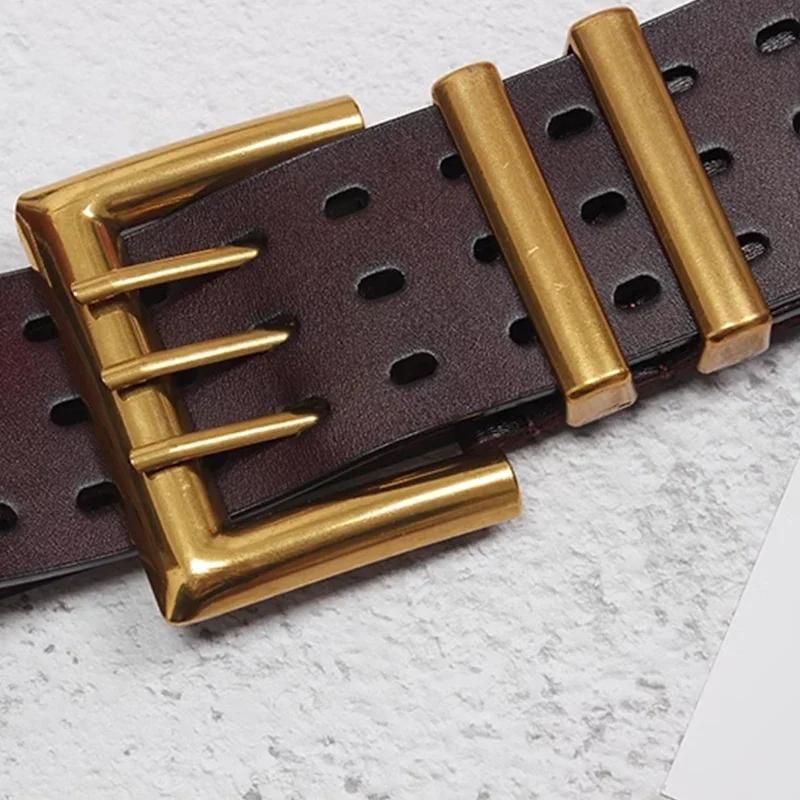 Marques de luxe haut de gamme, ceinture en cuir élégante pour femmes, large ceinture pour femmes, co
