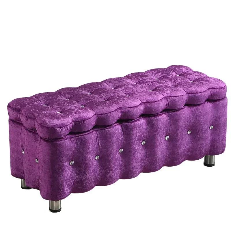 Tabouret de canapé en daim européen, chaise à chaussures polyvalente pour magasins de vêtements, ent
