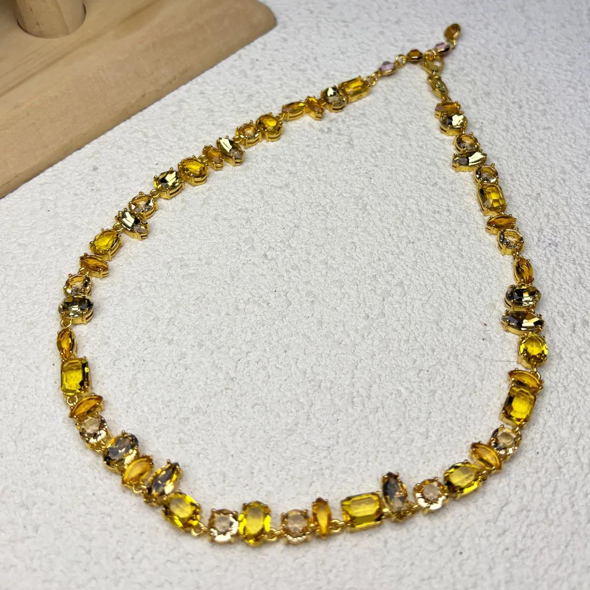 Collier bonbon en cristal coloré pour femmes, ensemble de bijoux fins, Design de Niche, Bracelet lég