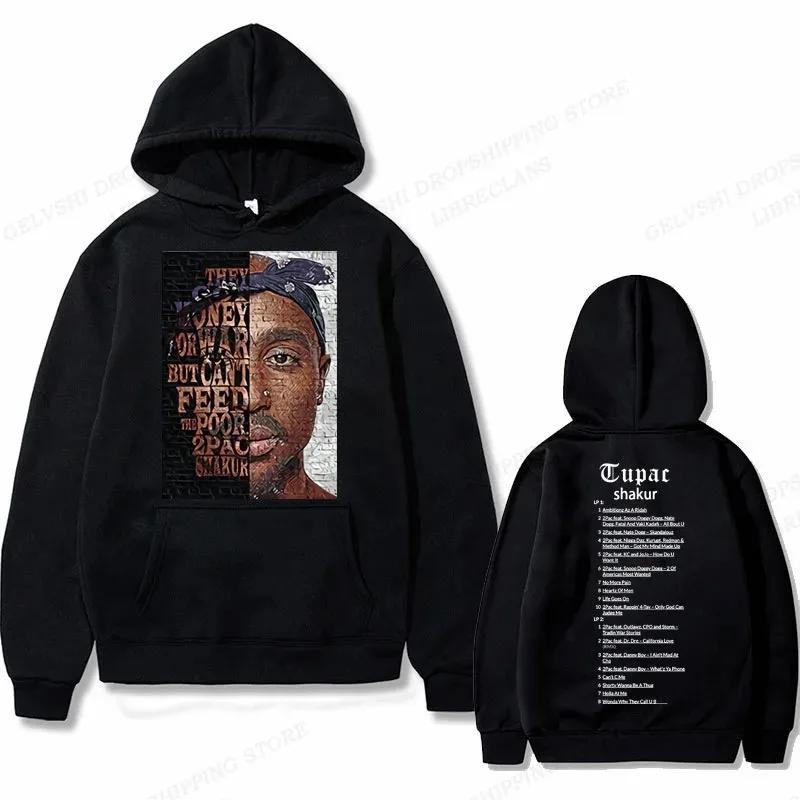 Tupac 2pac sweat à capuche graphique hommes vêtements mode surdimensionné Hip Hop confortable automn