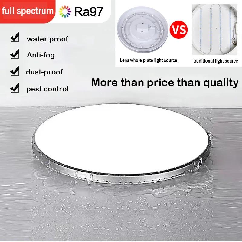 Plafonnier Led rond étanche pour salle de bain, cuisine, 30W 40W, pour salon, balcon, toilettes, 110
