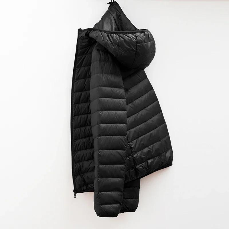 Manteau d'hiver à capuche pour hommes, doudoune en duvet de canard blanc, grande taille, ultraléger,
