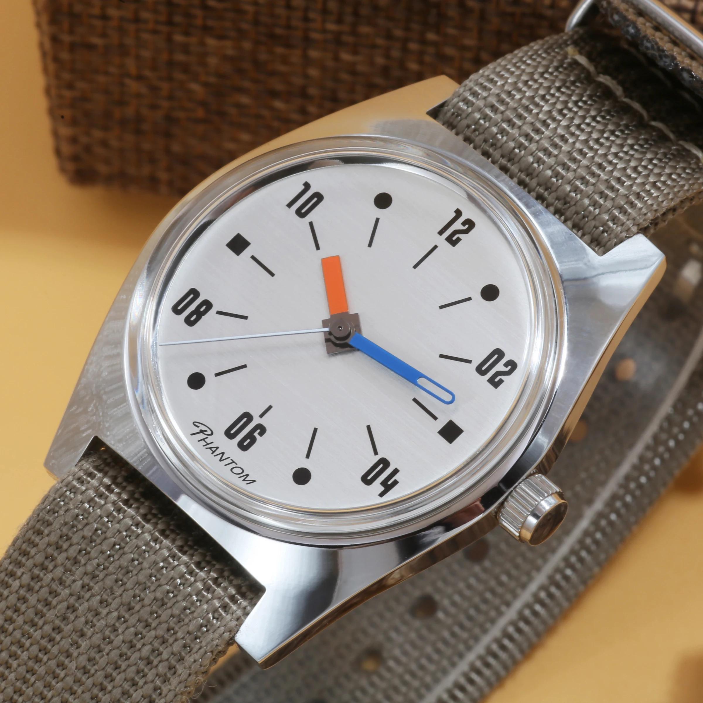 Montre mécanique à vent manuel pour hommes, 36mm, rétro, Business, classique, Simple, pour Couple, 7