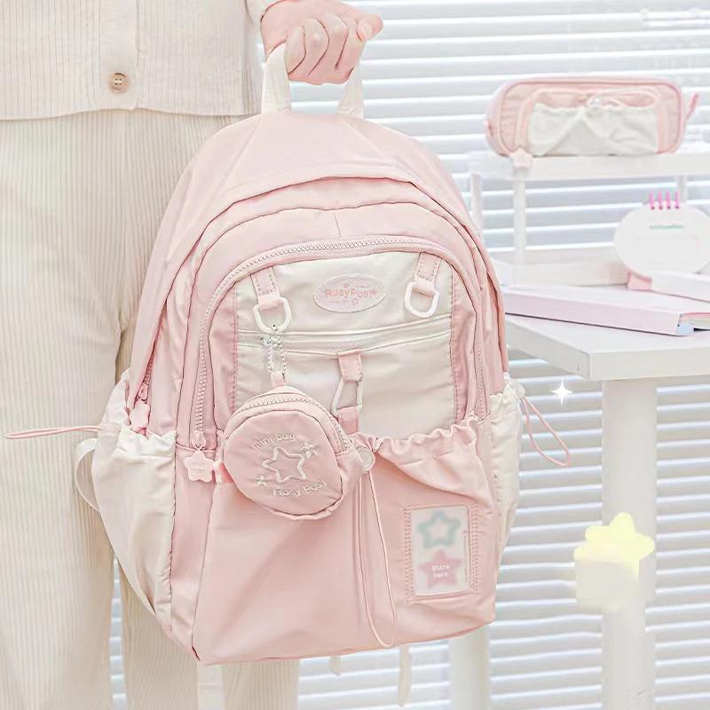 Sac à dos de Style crème pour étudiants d'apparence élevée, Design Simple et mignon, sac à dos de gr